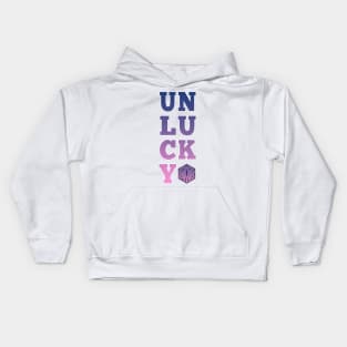 Unlucky dice - pink and blue Kids Hoodie